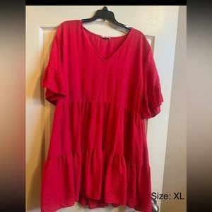 Red dress from Impressions Boutique